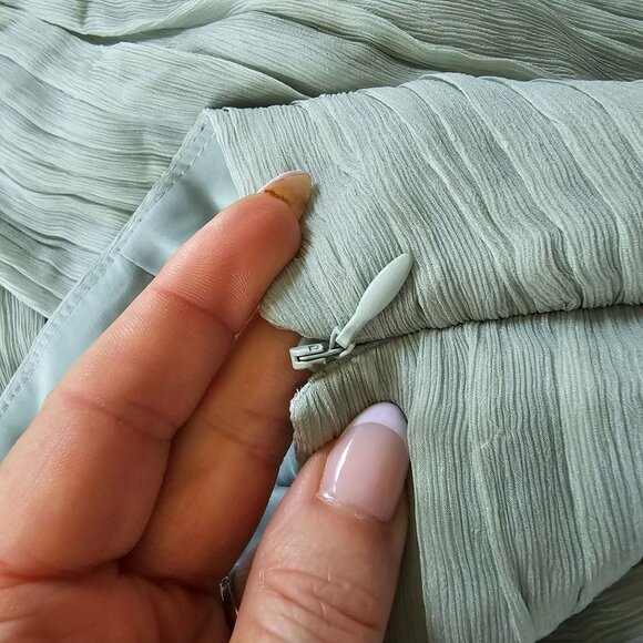 NWT J. Crew Mulberry Silk Women's Celery Green Off Shoulder Dress Wedding Party - Picture 5 of 8